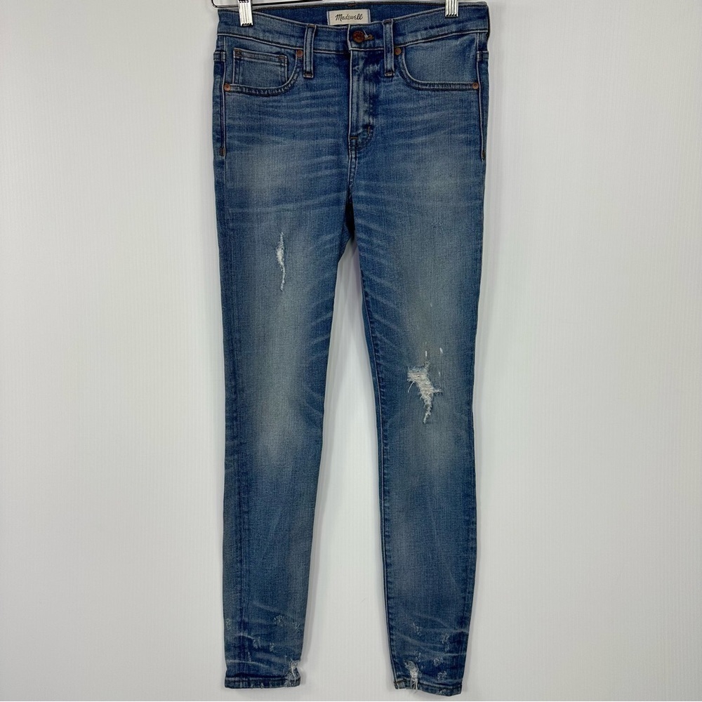 Madewell 9" High Rise Skinny Jeans Sz 26 In Destructed Hem Edition